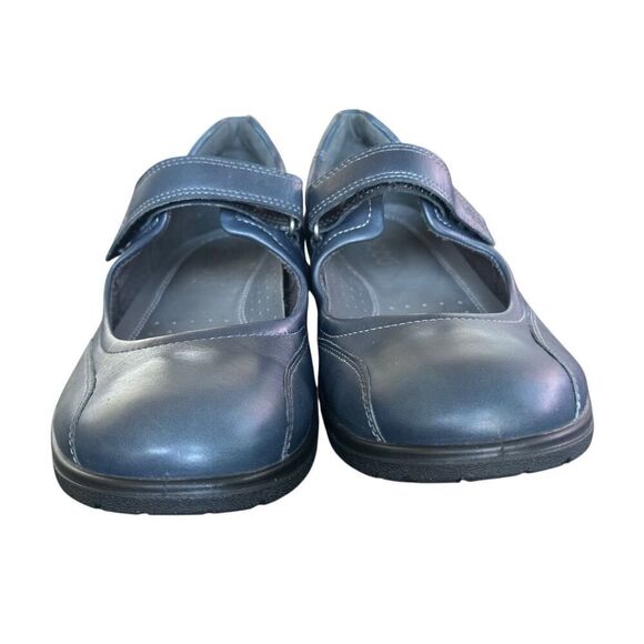 Ecco Sky Navy Blue Leather Mary Jane Flats Size 41 US 10 - 10.5 - Picture 6 of 10
